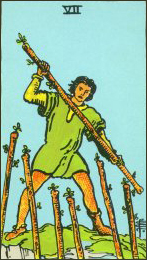 Reversed Seven of Wands