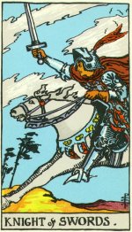 Knight of Swords in reversed orientation