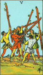 Reversed Five of Wands